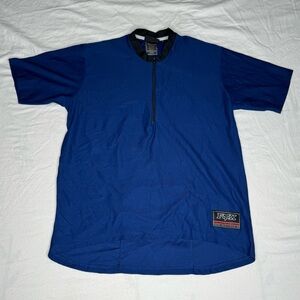 Fox Shirt Mens Size Medium Cycling Jersey Blue Short Sleeve 1/4 Zip Biking Shirt